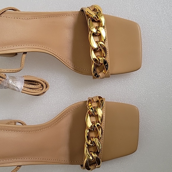 Women's Sandals, Square Open Toe, Chunky Block Heel, Ankle Strap - Picture 6 of 9